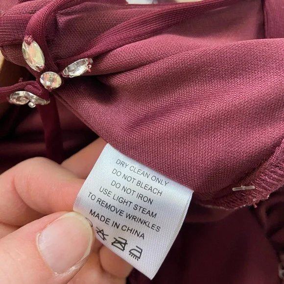 Azazie Burgundy Bridesmaid Dress - A-line with slit - custom size - Picture 9 of 16